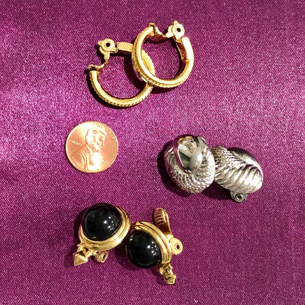 3 Pairs Vtg Monet Earrings